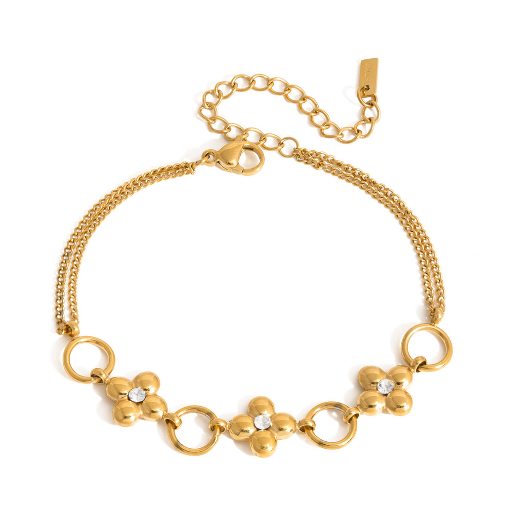 Damen Armband mit floralem Design aus hypoallergenem Edelstahl Shop Nory