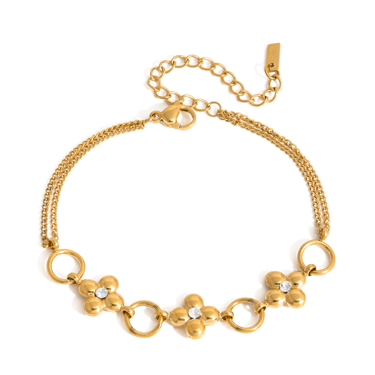Damen Armband mit floralem Design aus hypoallergenem Edelstahl Shop Nory