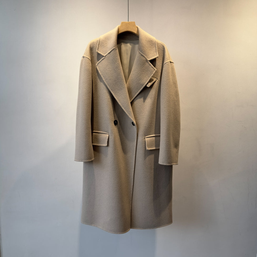 Damen Eleganter Doppelreihiger Oversized Wollmantel Shop Nory