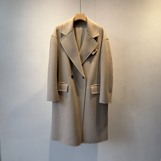 Damen Eleganter Doppelreihiger Oversized Wollmantel Shop Nory