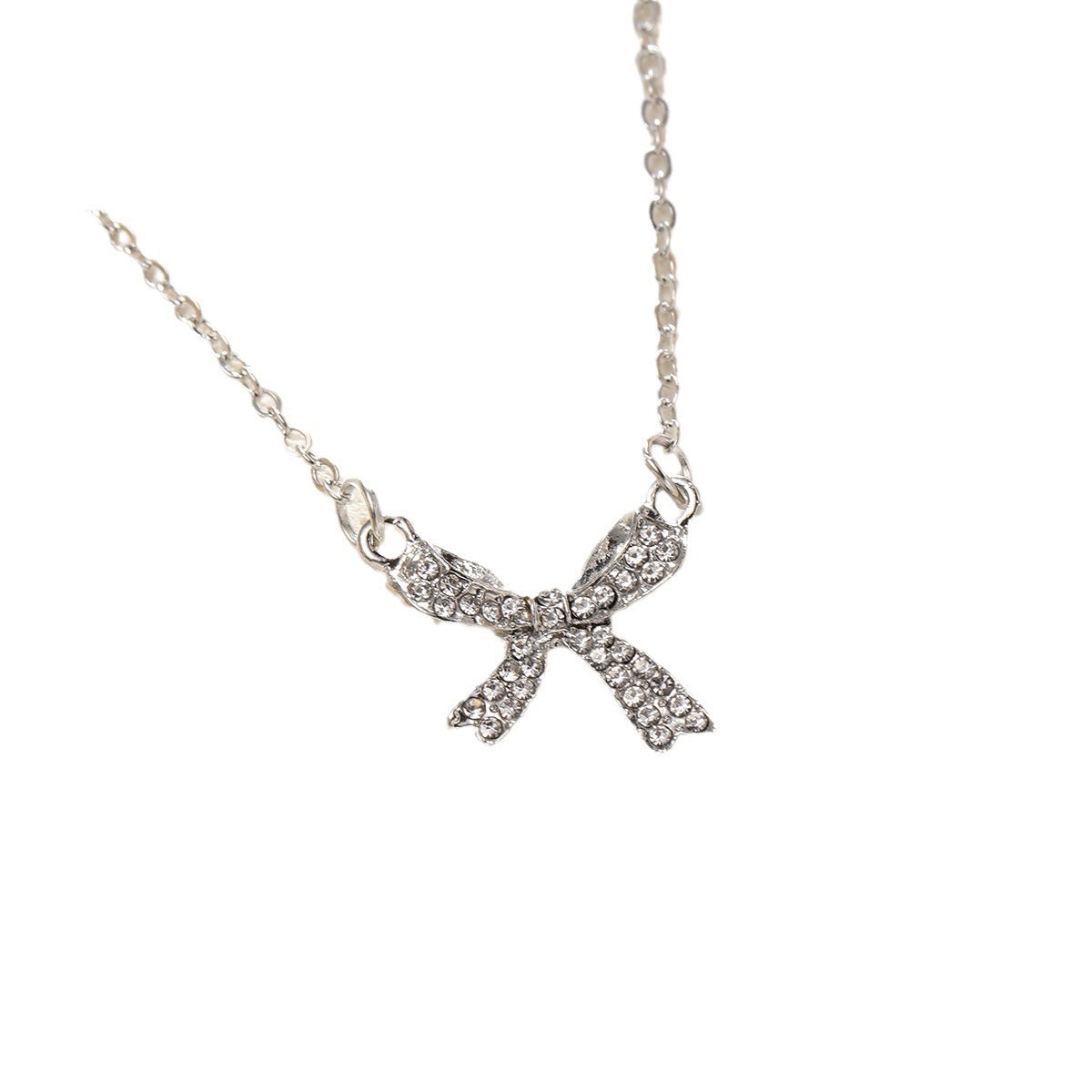 Damen Halskette mit elegantem Schleifen-Anhänger und funkelnden Zirkonia Shop Nory