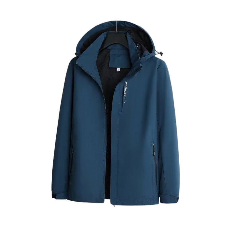 Herren Wind- und Wasserabweisende Softshelljacke mit Kapuze, atmungsaktiver Membran und verdecktem Reißverschluss Shop Nory