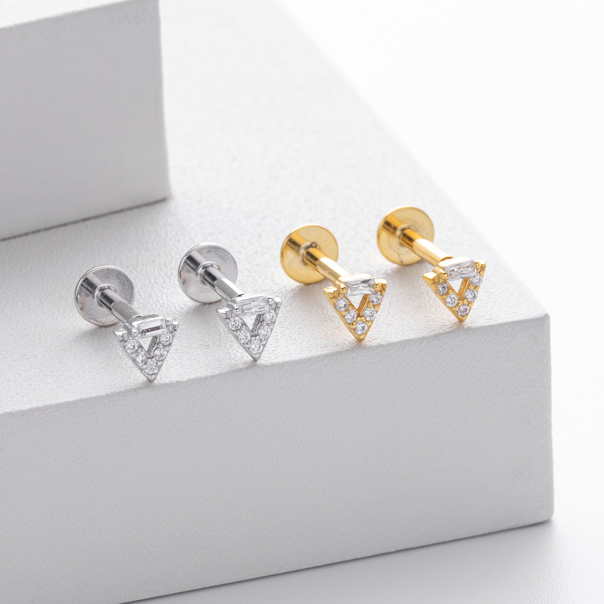 Damen Ohrstecker mit rautenförmigem Zirkonbesatz aus hochwertigem 925 Sterling Silber Shop Nory