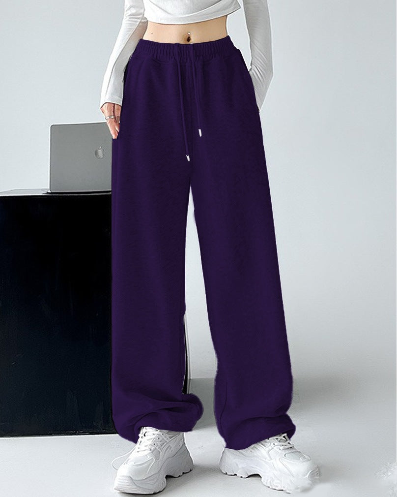 Damen nan extraweite Palazzo-Sweathose mit hohem Komfortbund, seitlichen Eingrifftaschen, Schlitz am Saum und Kordelzug Shop Nory