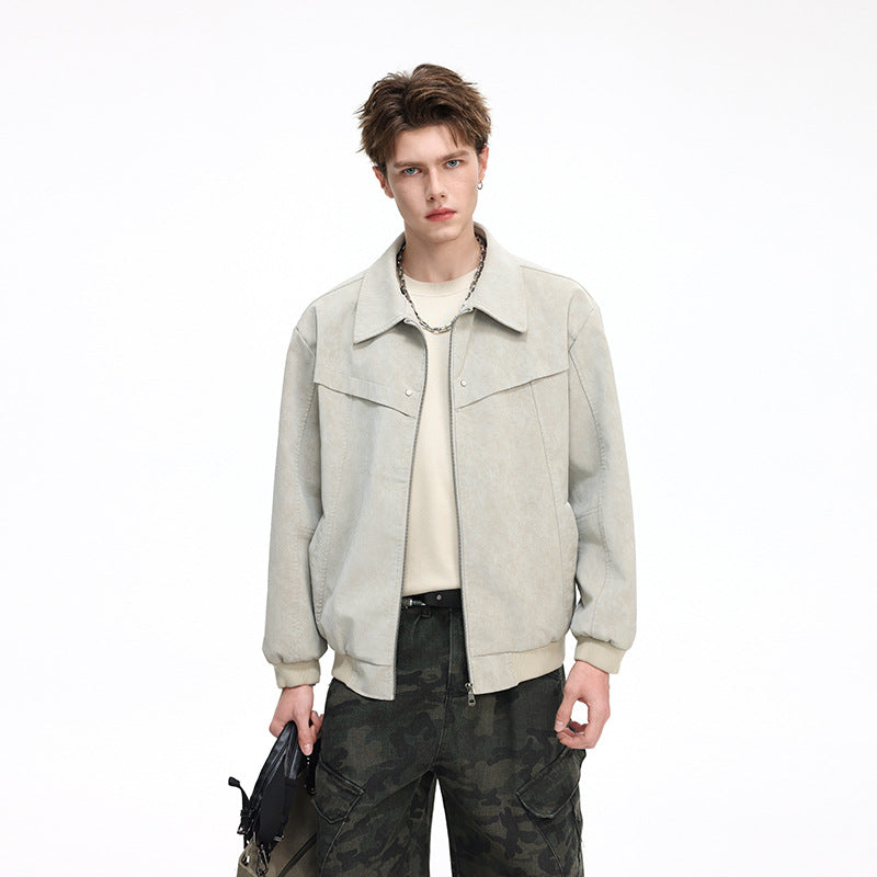Herren Bomberjacke im Harrington‑Stil mit geripptem Saum und verdecktem Reißverschluss Shop Nory