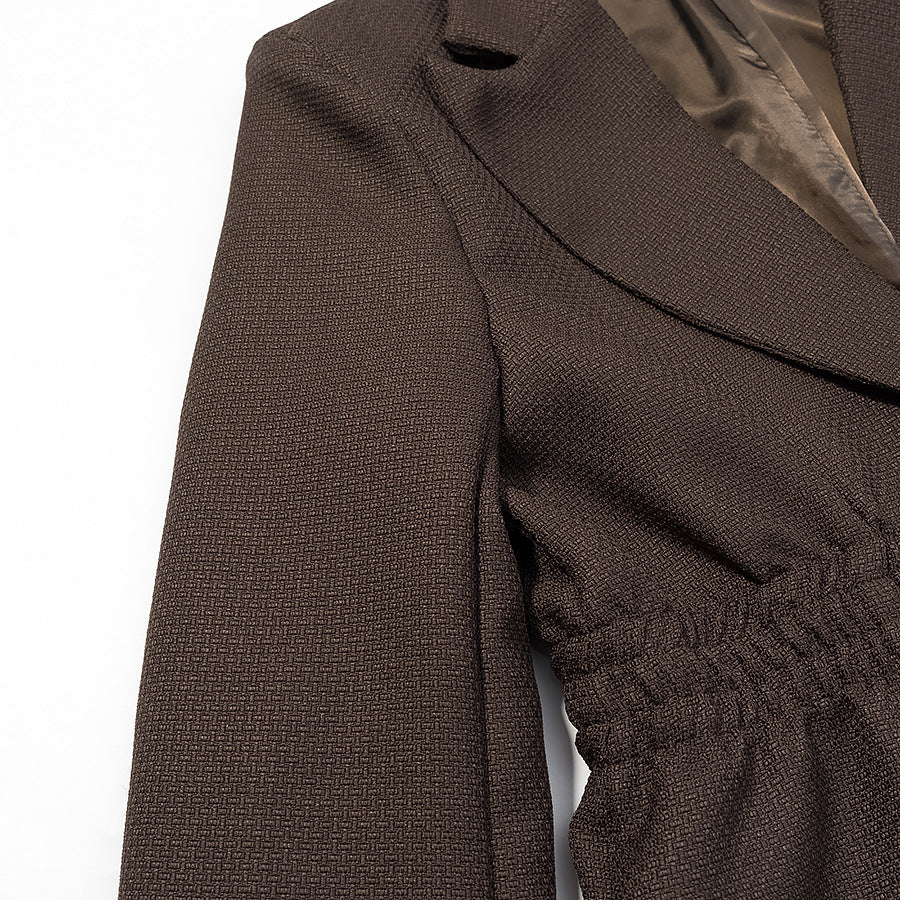 Damen Taillierter Blazer mit geraffter Taillenpartie und strukturierter Weboptik Shop Nory