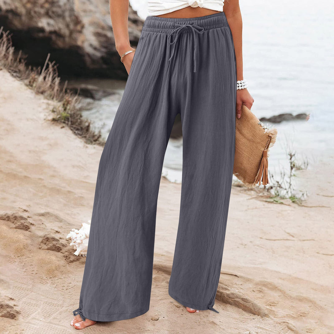 Damen Weite hose mit elastischem Bund und praktischen Taschen