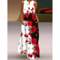 Damen Maxikleid mit elegantem floralem Design und seitlichen Taschen Shopnory