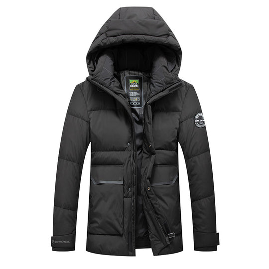 Herren Thermo-Steppjacke mit Daunenmix, winddichter Kapuze und Multifunktions-Taschen Shop Nory