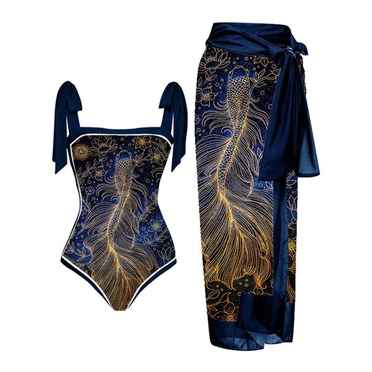 Damen Bademode-Set mit stilvollem Wickelrock Shopnory