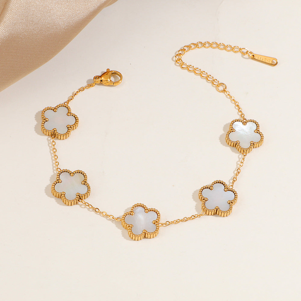 Frauen Blumeninspiriertes verstellbares Charm-Armband Shop Nory