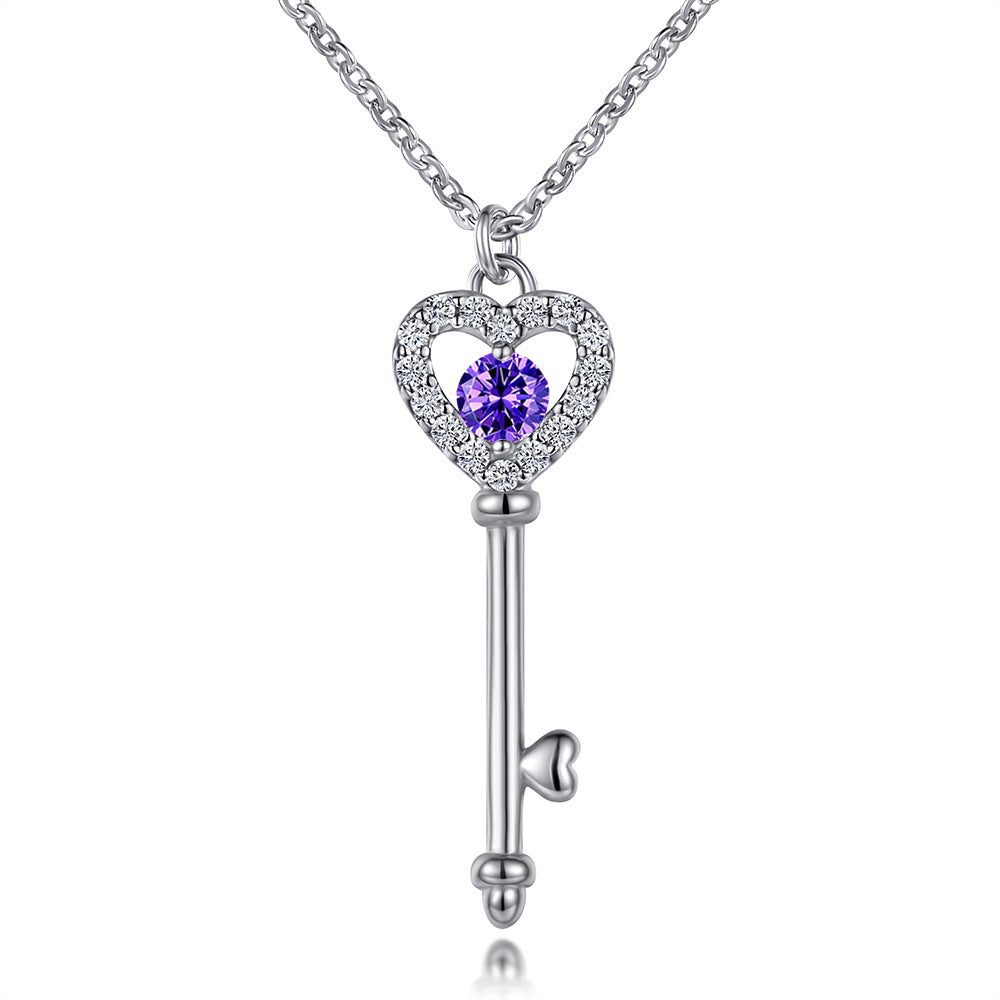 Damen Herzschlüssel Anhänger aus hochwertigem Edelstahl mit funkelnden Zirkonia Shop Nory