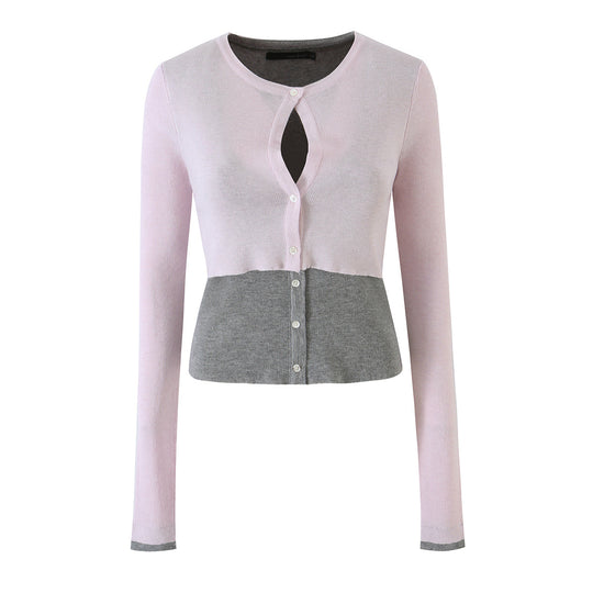 Damen Feinstrick-Bolero mit eingearbeitetem Hemd-Panel und Knopfdetails Shop Nory