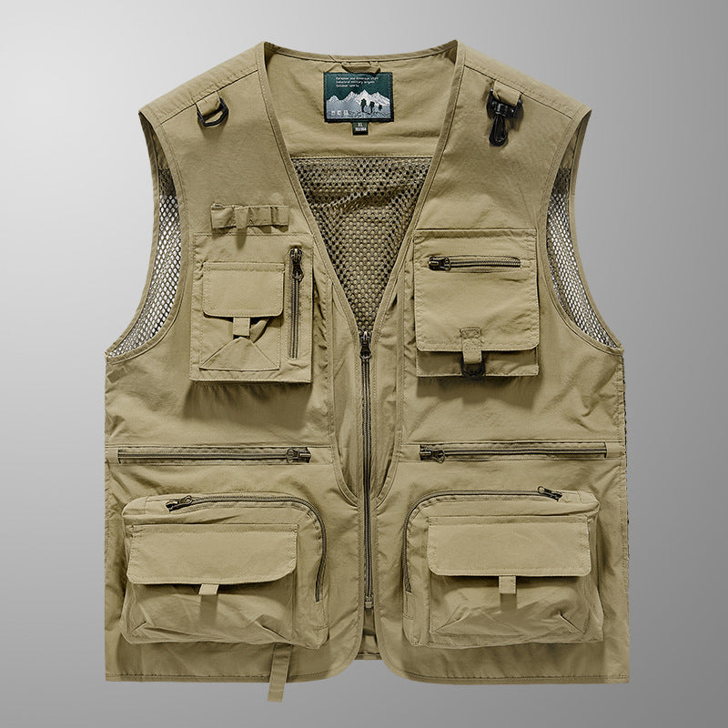 Herren Multifunktionale Angler- und Utility‑Weste mit Mesh‑Einsätzen und Mehrfach‑Taschen Shop Nory