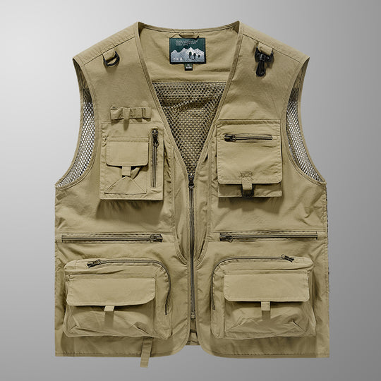 Herren Multifunktionale Angler- und Utility‑Weste mit Mesh‑Einsätzen und Mehrfach‑Taschen Shop Nory