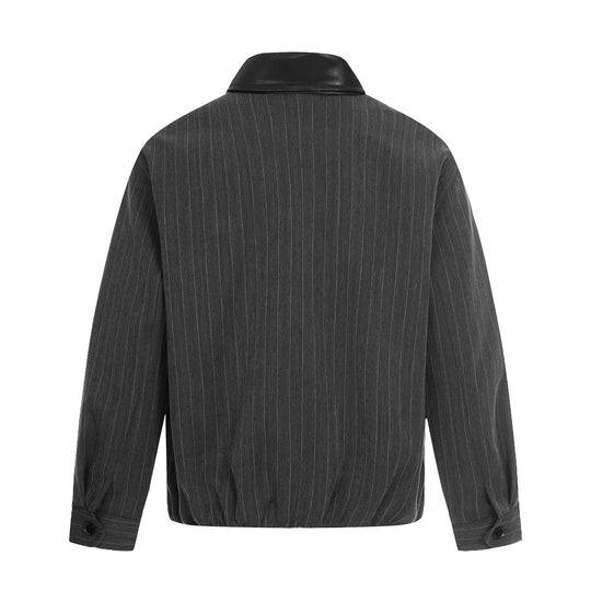 Herren Kurzboxy-Blousonjacke aus Leinenoptik mit Lederkragen Shop Nory