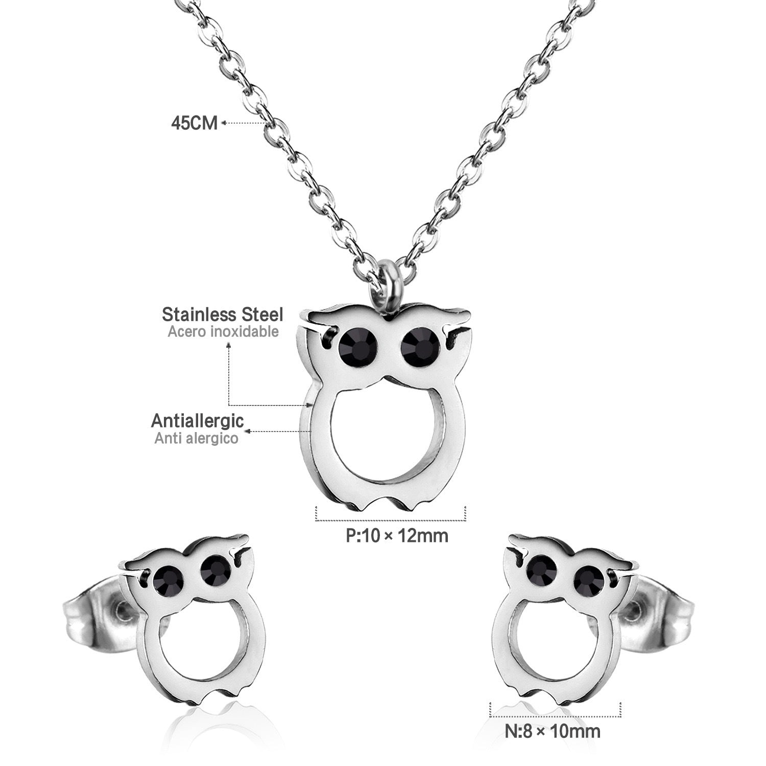 Damen Schmuckset mit Eulenmotiv Shop Nory