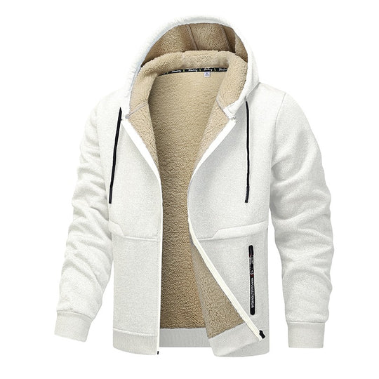 Herren Sherpa‑gefütterte Zip‑Hoodiejacke im Urban‑Casual‑Stil mit Teddyfleece‑Innenfutter Shop Nory