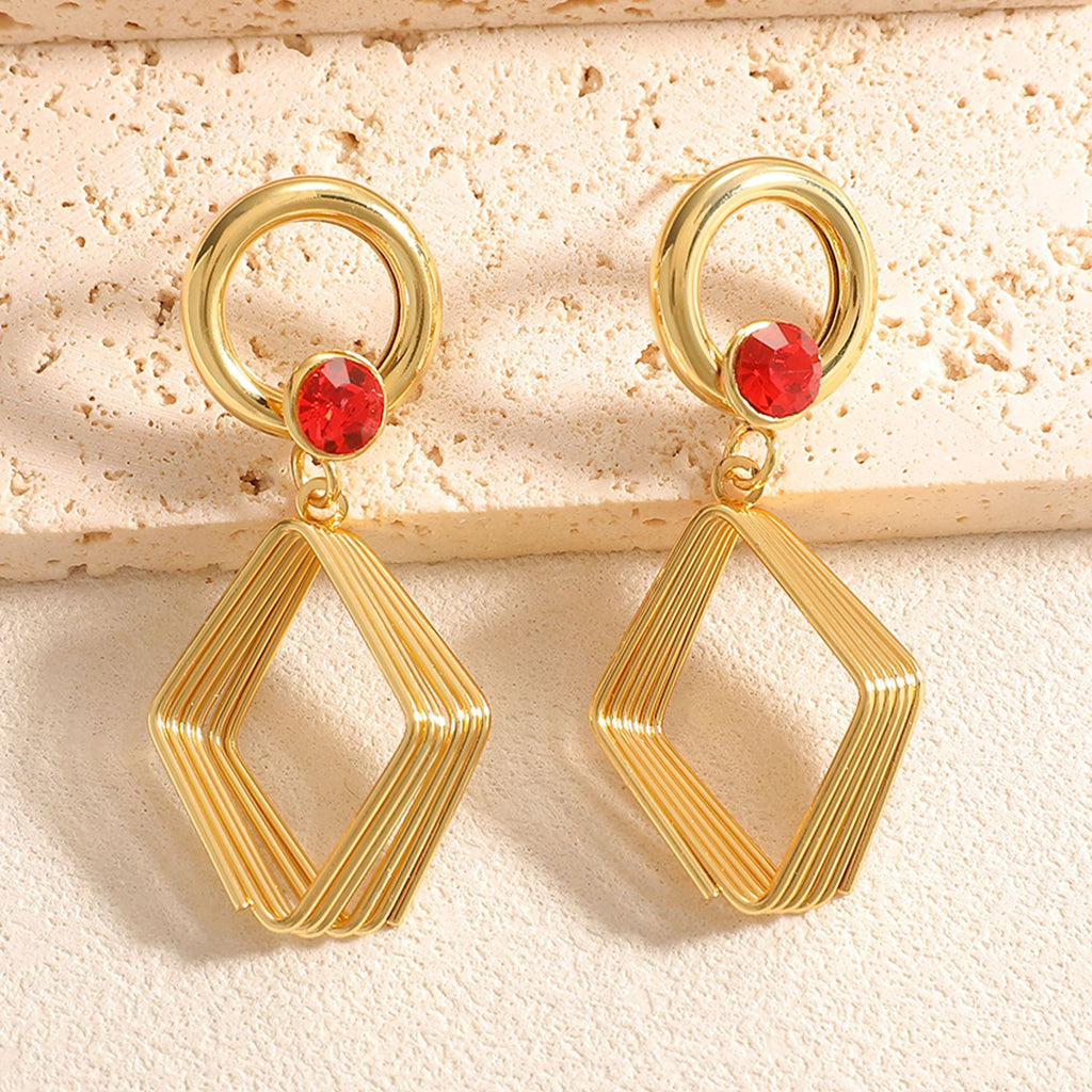 Damen Design Ohrringe mit geometrischem Drahtmotiv Shop Nory