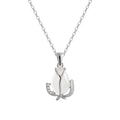 Damen Halskette mit elegantem Blumenanhänger aus Halbedelstein und funkelnden Zirkonia Shop Nory