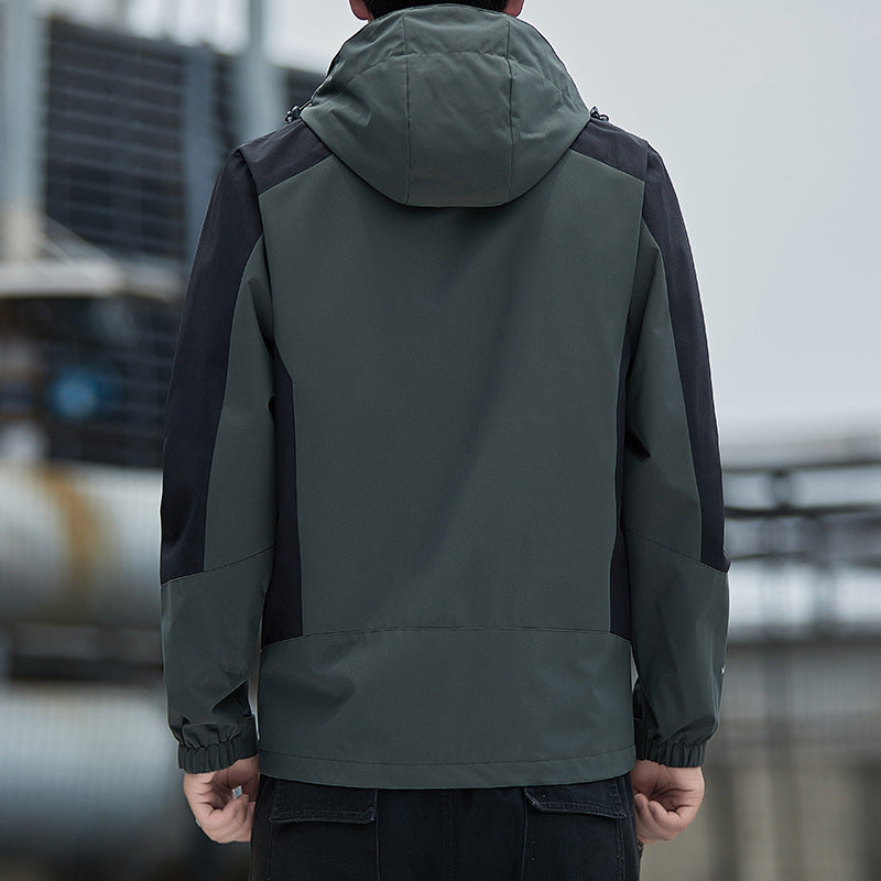 Herren Leichte wind- und wasserabweisende Kapuzenjacke im sportlichen Utility‑Style Shop Nory