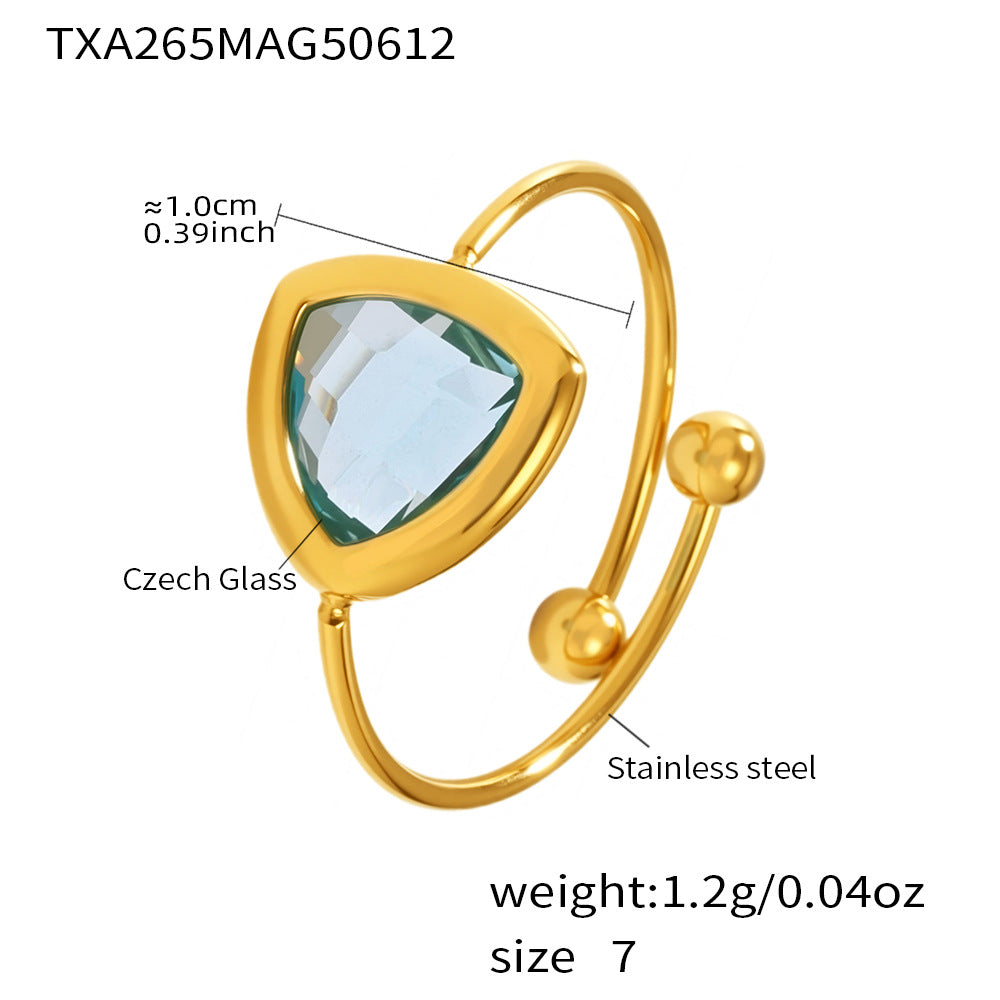 Damenring mit antikem, facettiertem Glas und elegantem Design Shop Nory