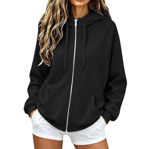 Damen Oversize-Zip-Hoodie aus Microfleece mit Kängurutaschen Shop Nory