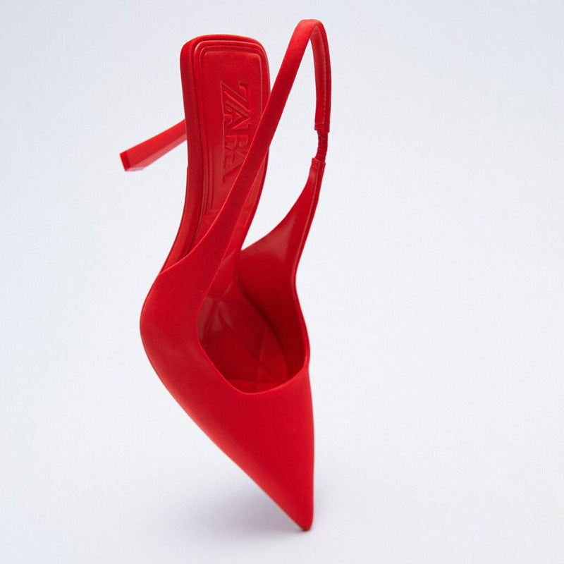 Damen elegante Slingback-Pumps mit spitzem Zehenbereich und hohem Absatz