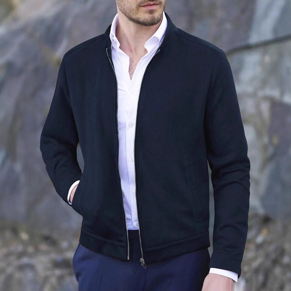 Herren Fleecejacke mit modernem Stehkragen und weichem Innenfutter