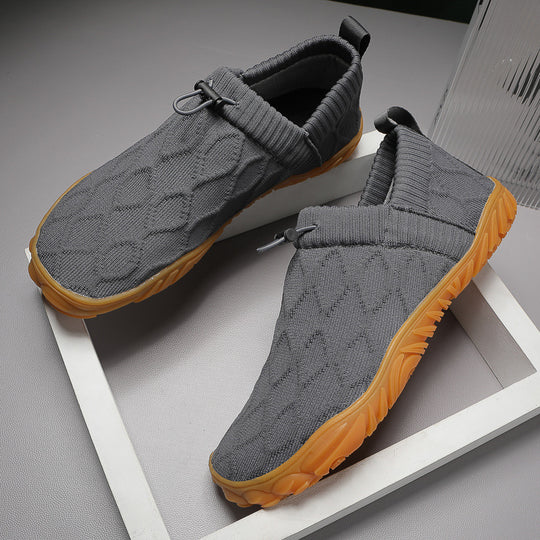 Herren gestrickte Slip-On Freizeitsneaker mit elastischem Schaft, Zuglasche und griffiger Gummisohle Shop Nory