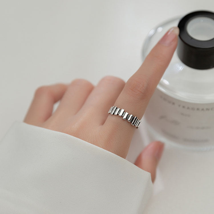 Damen Moderner Silberring mit einzigartiger Struktur Shop Nory