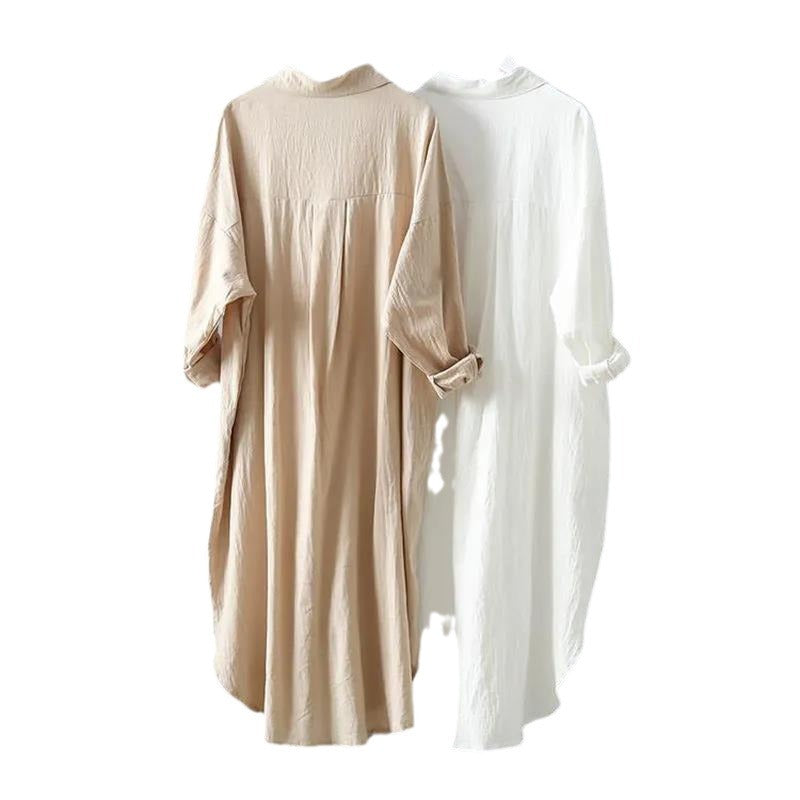 Damen oversized Blusenhemd in lässigem Schnitt mit Knopfleiste