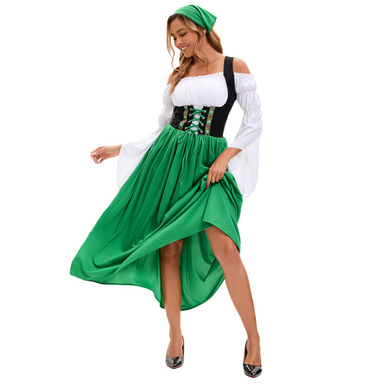 Damen nan Renaissance Dirndl Kostüm mit Schnürmieder und Carmenärmeln Shop Nory