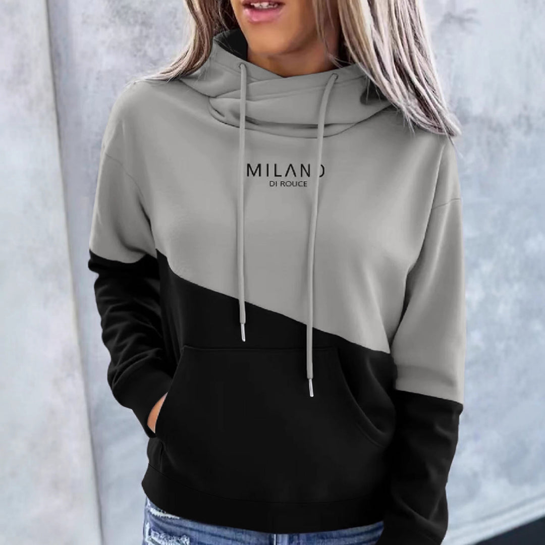 Damen Kapuzenpullover mit Colourblock, Kängurutasche und Oversize-Passform Shop Nory