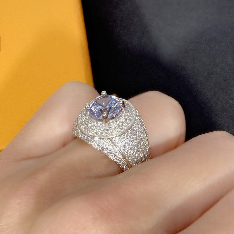Damen glamouröser Zirkonia Schmuckring mit funkelndem Hauptstein Shop Nory