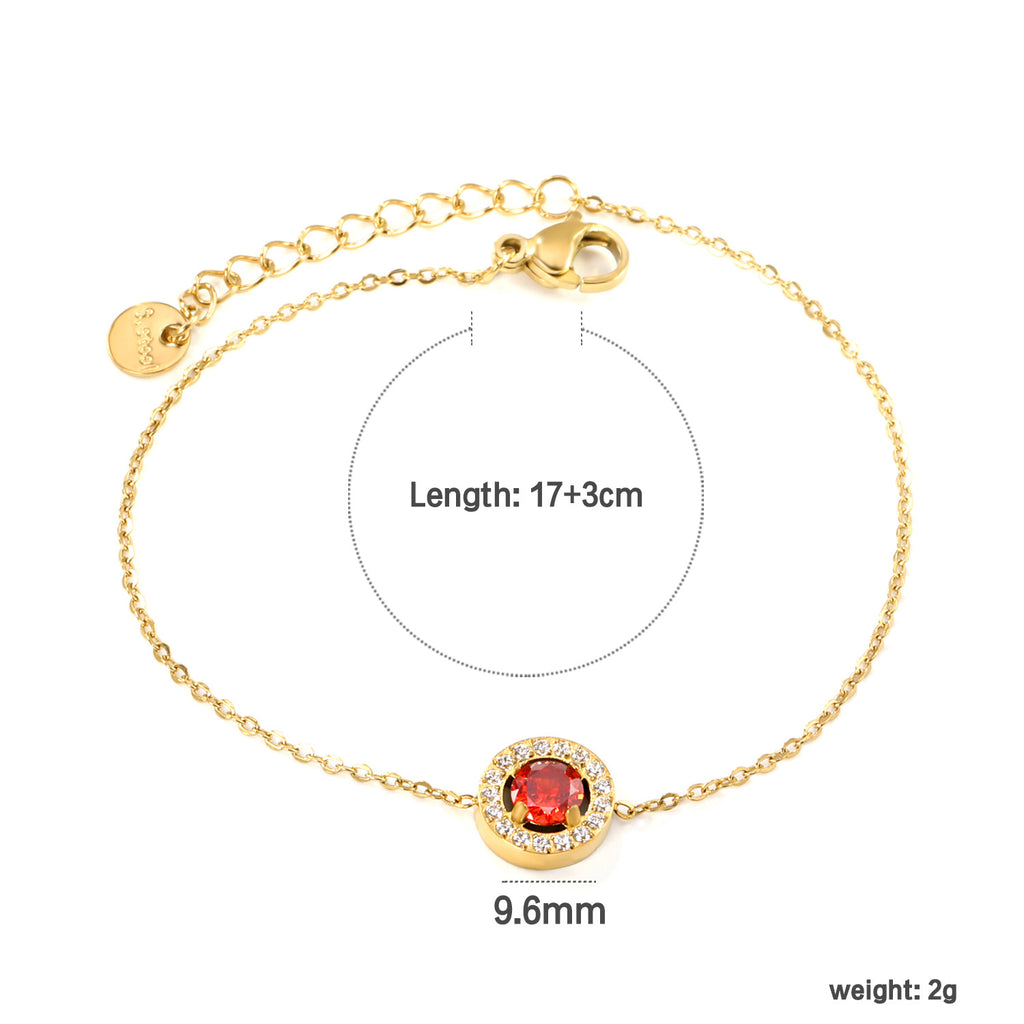 Damen zartes Armband mit funkelndem Kristallanhänger und verstellbarem Verschluss Shop Nory