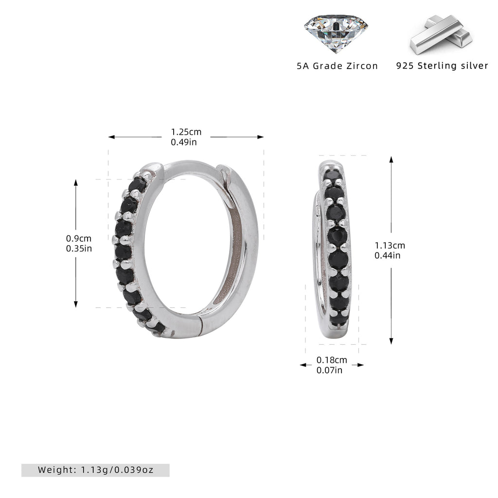 Damen Creolen mit funkelnden Zirkonia-Details aus 925 Sterling Silber Shop Nory