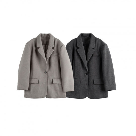 Damen Oversize-Blazer im Boxy-Cut mit Reverskragen und Pattentaschen Shop Nory