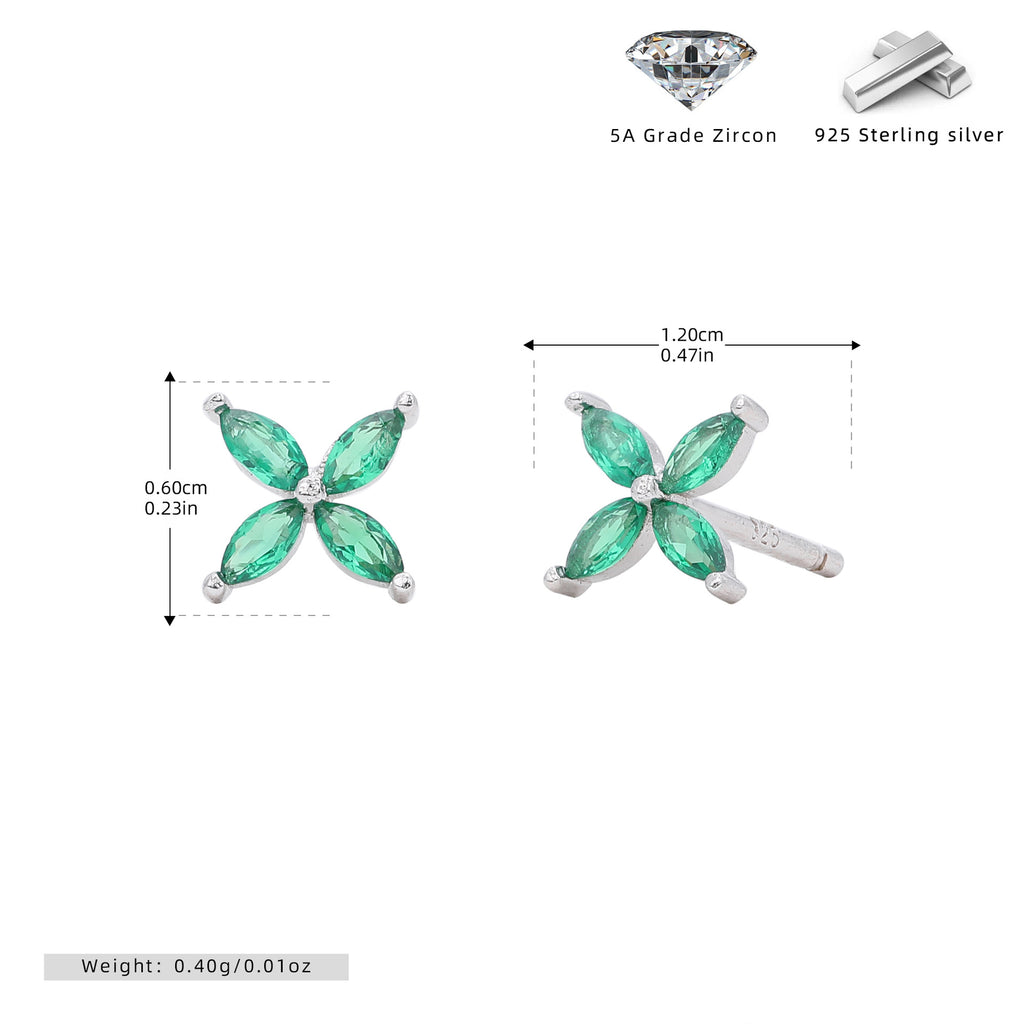 Damen Ohrstecker aus 925 Sterling Silber mit funkelndem Zirkonblüten-Design Shop Nory
