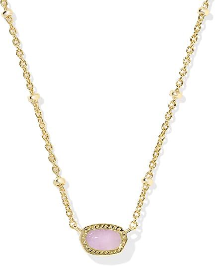 Damen Halskette mit ovalem Edelstein und filigranem Kettendesign Shop Nory