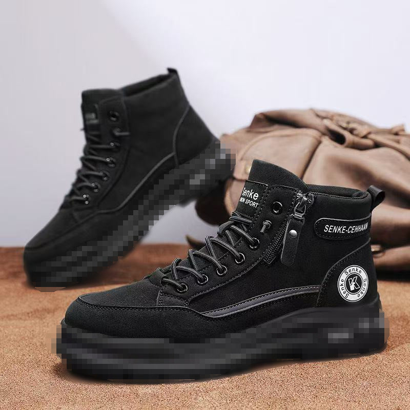 Herren knöchelhohe Sneaker-Boots aus Veloursleder mit Reißverschluss und profilierter Gummisohle Shop Nory