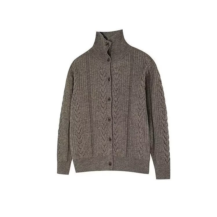 Herren Hochwertiger Strick-Cardigan mit Stehkragen Shop Nory