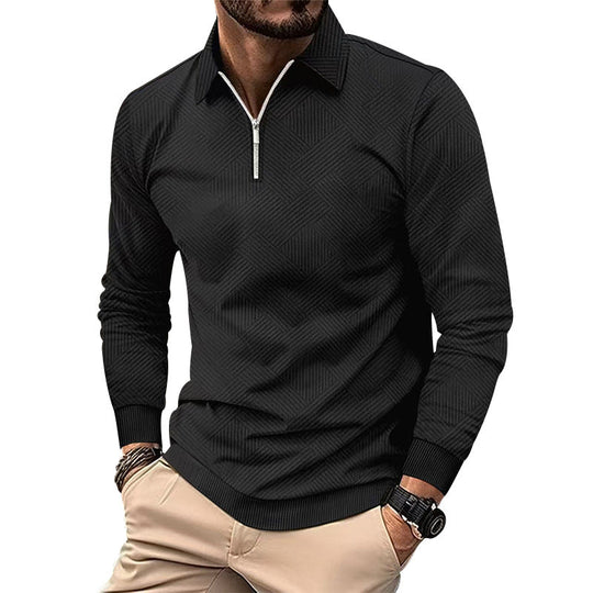 Herren hochwertiger Strickpullover mit Stehkragen und modischem Reißverschluss