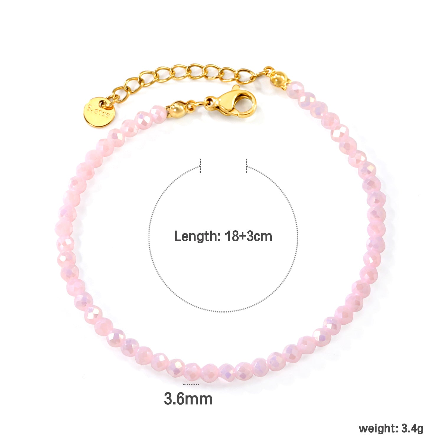 Damen Armband mit zarten, facettierten Kristallperlen Shop Nory