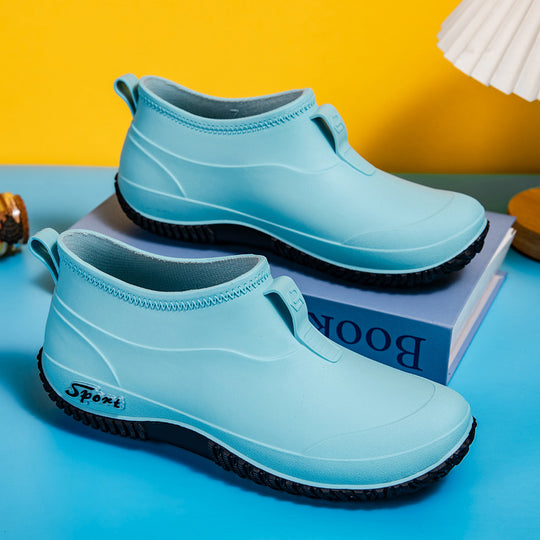 Damen Kurzschaftige wasserdichte Slip‑On Gummistiefelette mit Neoprenkragen und profiliertem Anti‑Rutsch‑Laufsohlen‑Design Shop Nory