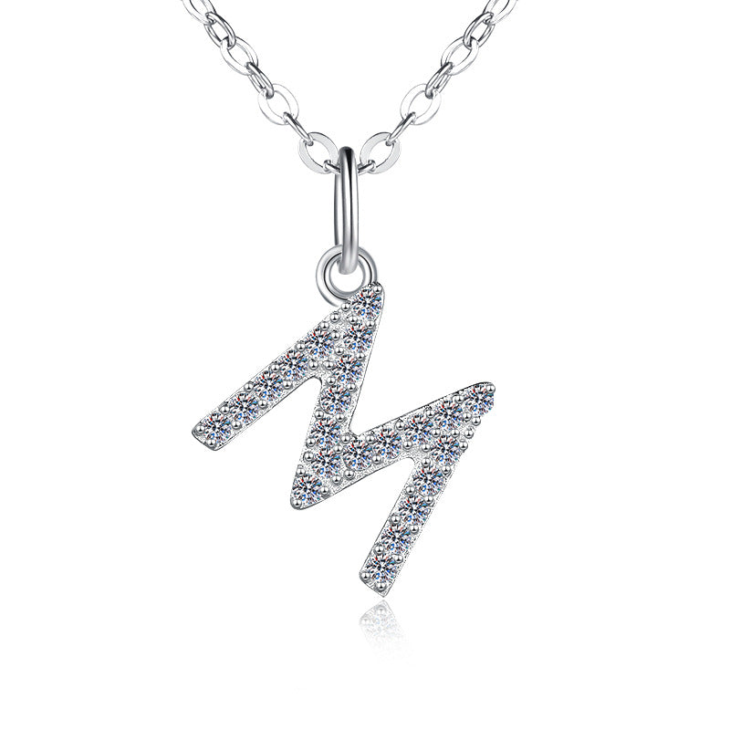 Damen personalisierte Halskette mit funkelnden Zirkonia-Buchstaben Shop Nory