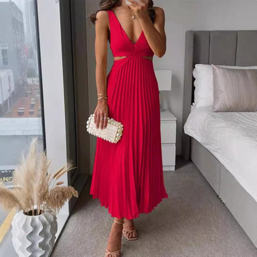 Damen Elegant gefaltetes Abendkleid