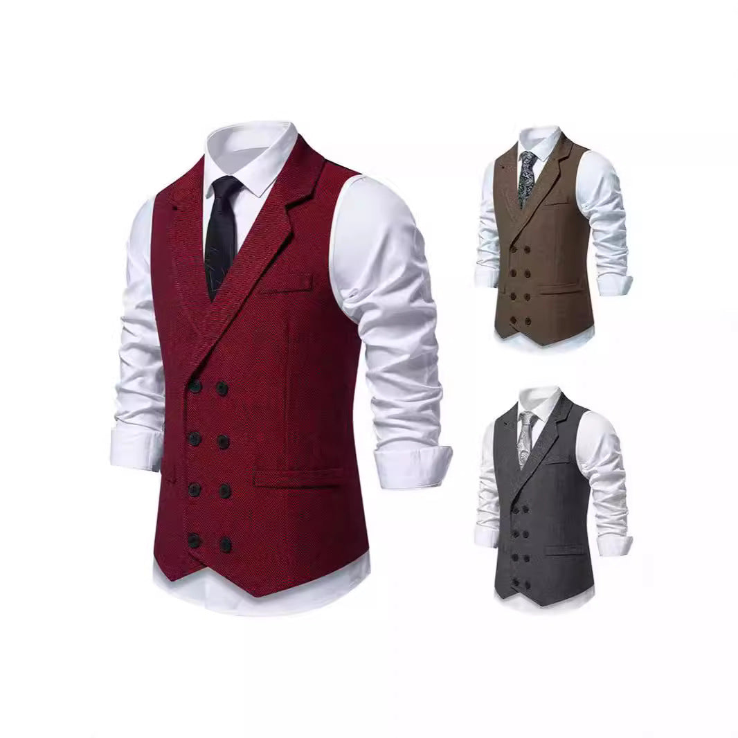 Herren Elegante Anzugweste mit klassischem Hahnentrittmuster und modernem Schnitt