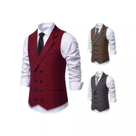 Herren Elegante Anzugweste mit klassischem Hahnentrittmuster und modernem Schnitt
