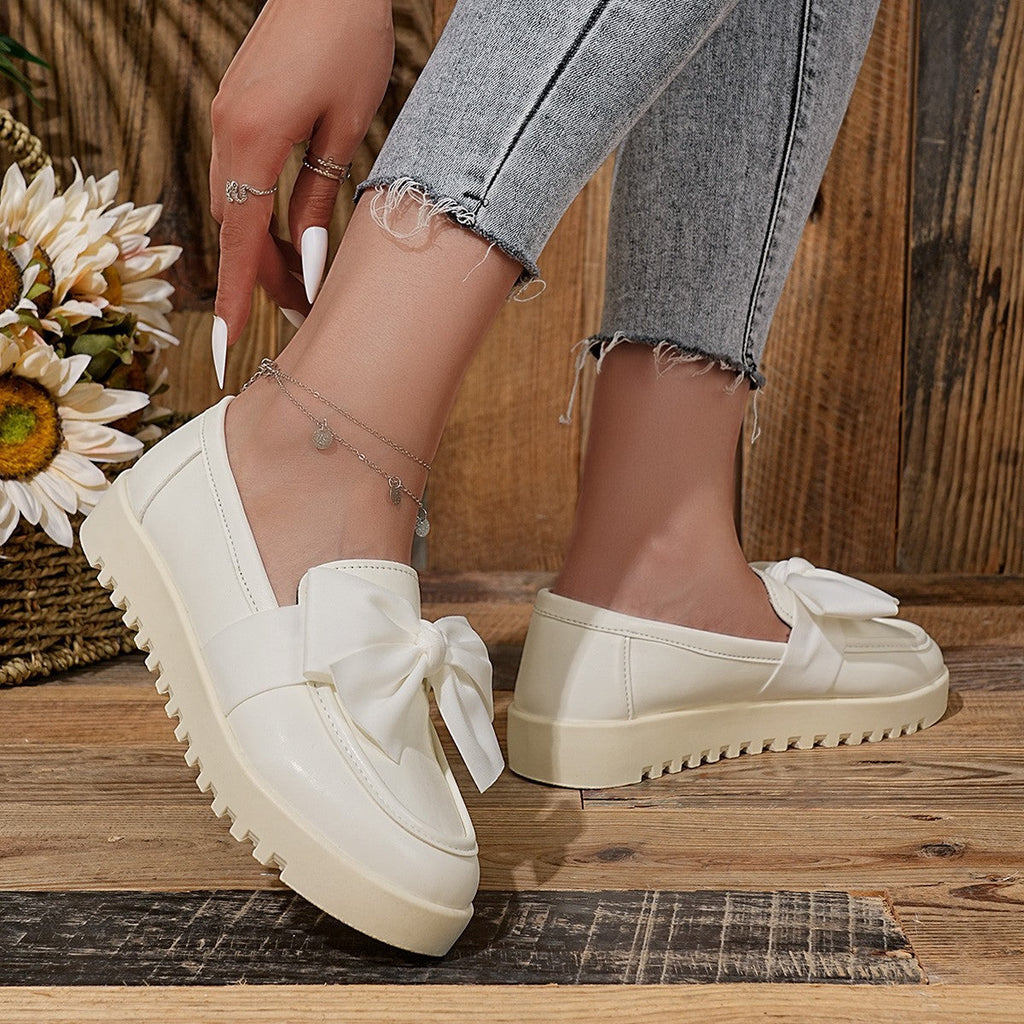 Damen Loafers mit dekorativem Schleifen-Design und rutschfester Sohle